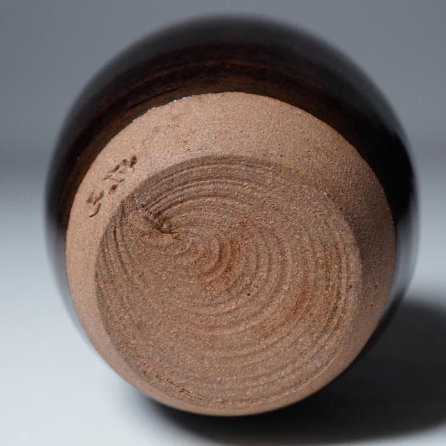 万代喜山　肩衝茶入　共箱　仕服：珠光緞子　茶道具　濃茶