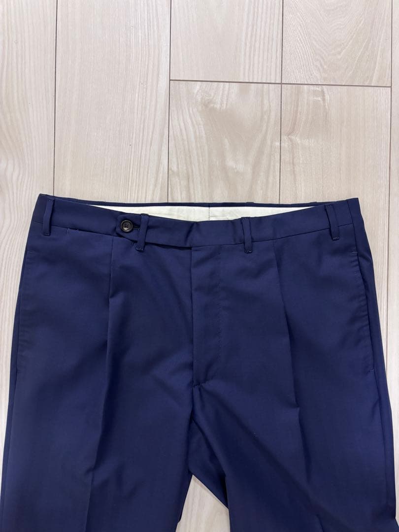 【新品未使用】デ ペトリロ　ネイビーヘリンボーンシングルスーツ　48