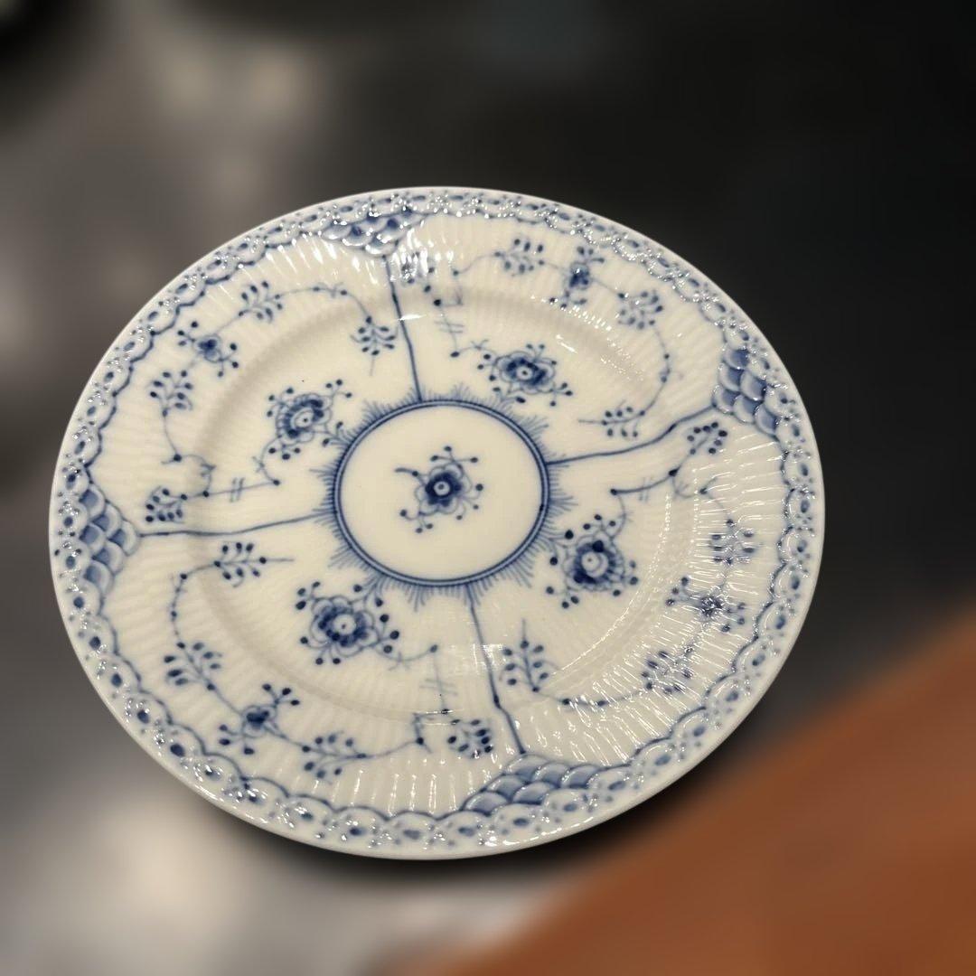 ロイヤルコペンハーゲンブルーフルーテッド ハーフレース　ケーキ皿6枚