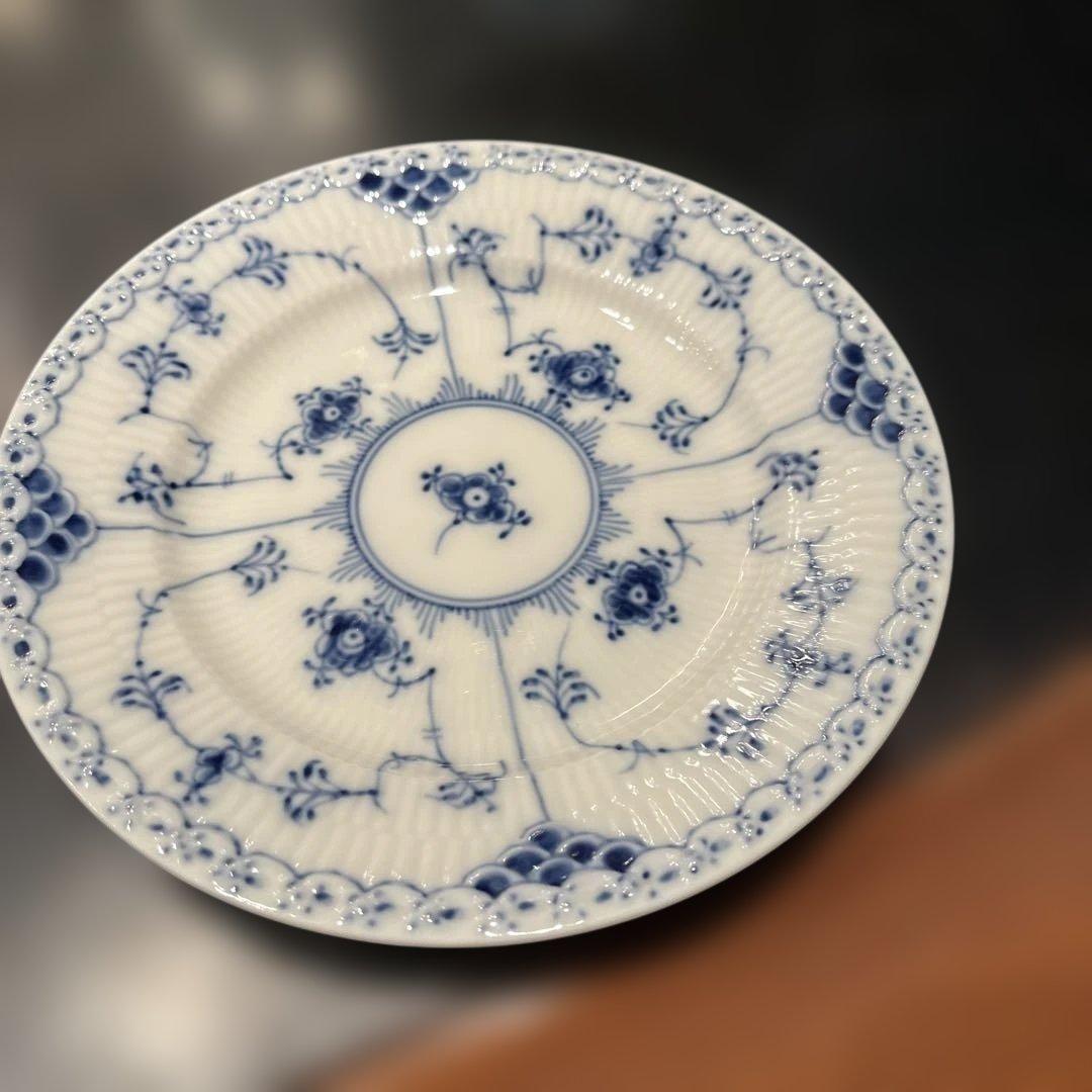 ロイヤルコペンハーゲンブルーフルーテッド ハーフレース　ケーキ皿6枚