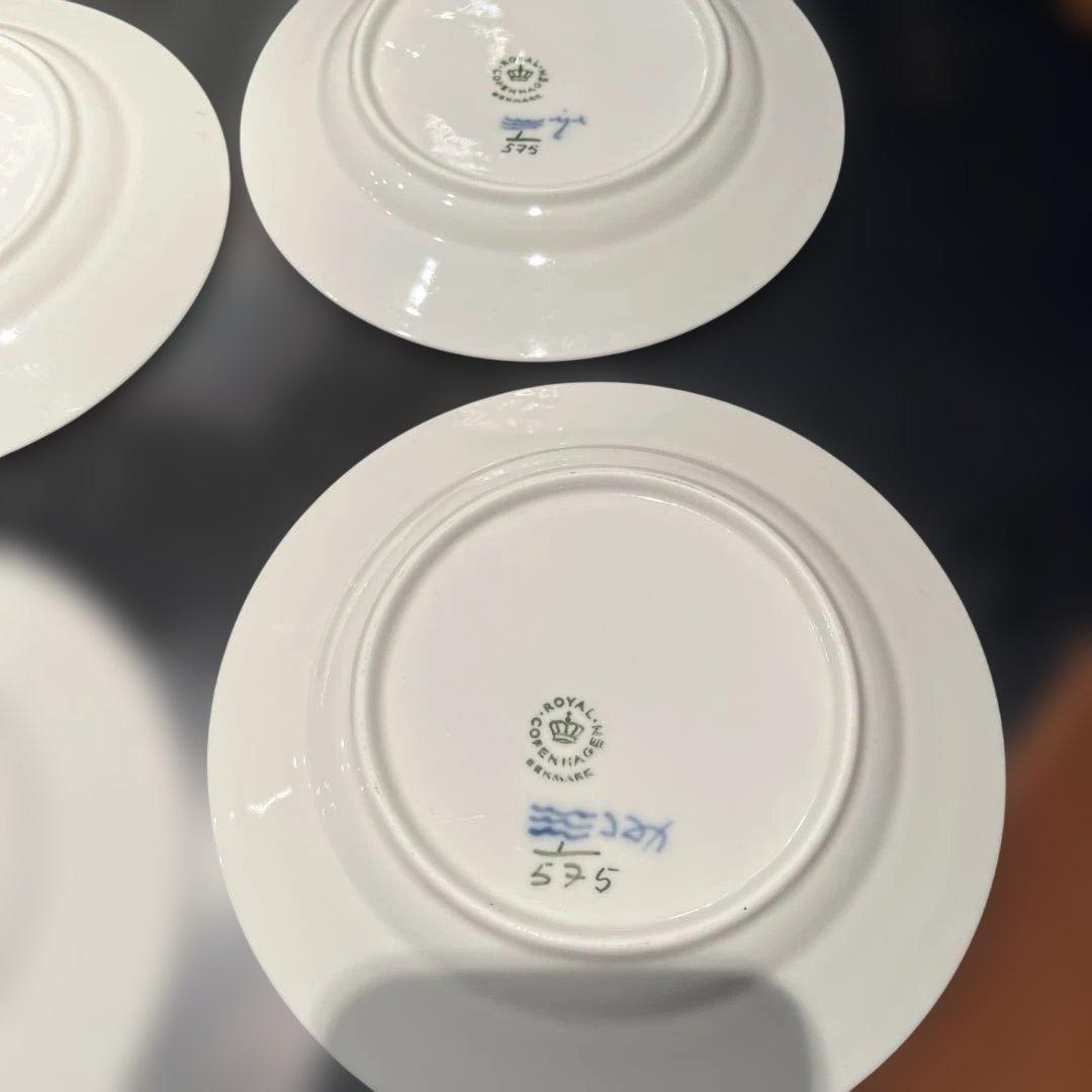 ロイヤルコペンハーゲンブルーフルーテッド ハーフレース　ケーキ皿6枚
