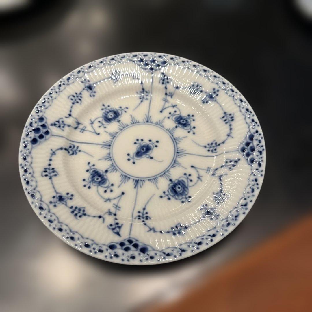 ロイヤルコペンハーゲンブルーフルーテッド ハーフレース　ケーキ皿6枚