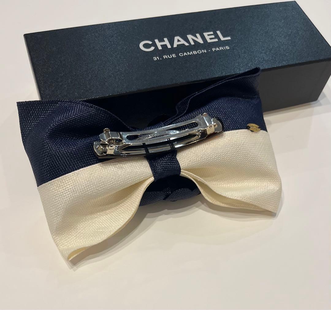 美品☆シャネル　バレッタ　カメリア✖️リボン ヴィンテージ　ヘアピン　アクセ