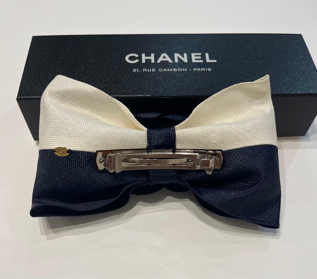 美品☆シャネル　バレッタ　カメリア✖️リボン ヴィンテージ　ヘアピン　アクセ