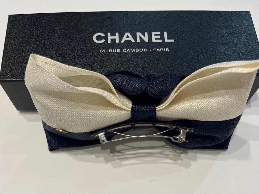 美品☆シャネル　バレッタ　カメリア✖️リボン ヴィンテージ　ヘアピン　アクセ