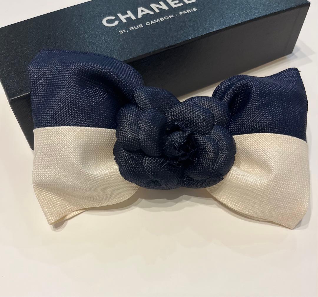 美品☆シャネル　バレッタ　カメリア✖️リボン ヴィンテージ　ヘアピン　アクセ