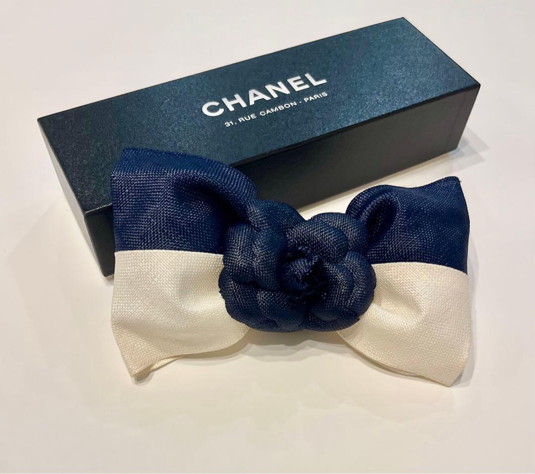 美品☆シャネル　バレッタ　カメリア✖️リボン ヴィンテージ　ヘアピン　アクセ