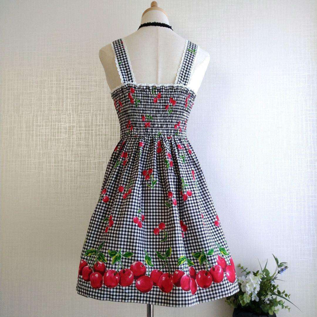 エミリーテンプル キャミソールワンピース さくらんぼ チェック 150