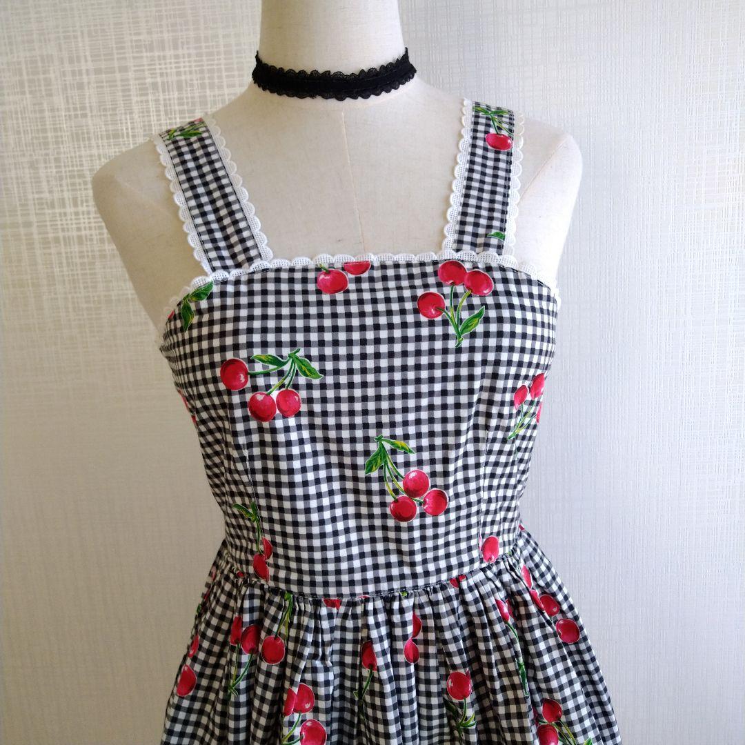エミリーテンプル キャミソールワンピース さくらんぼ チェック 150