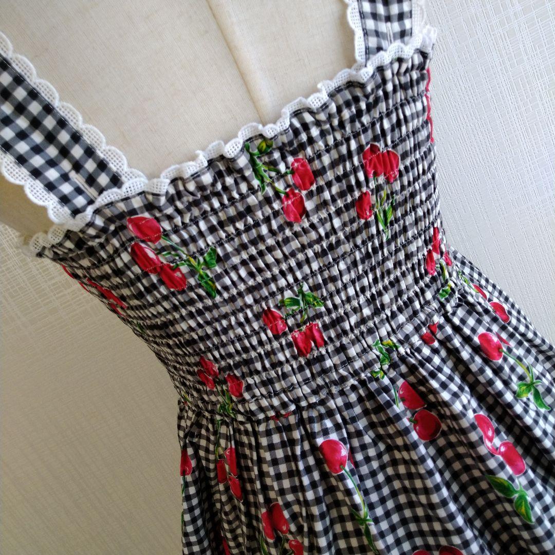 エミリーテンプル キャミソールワンピース さくらんぼ チェック 150
