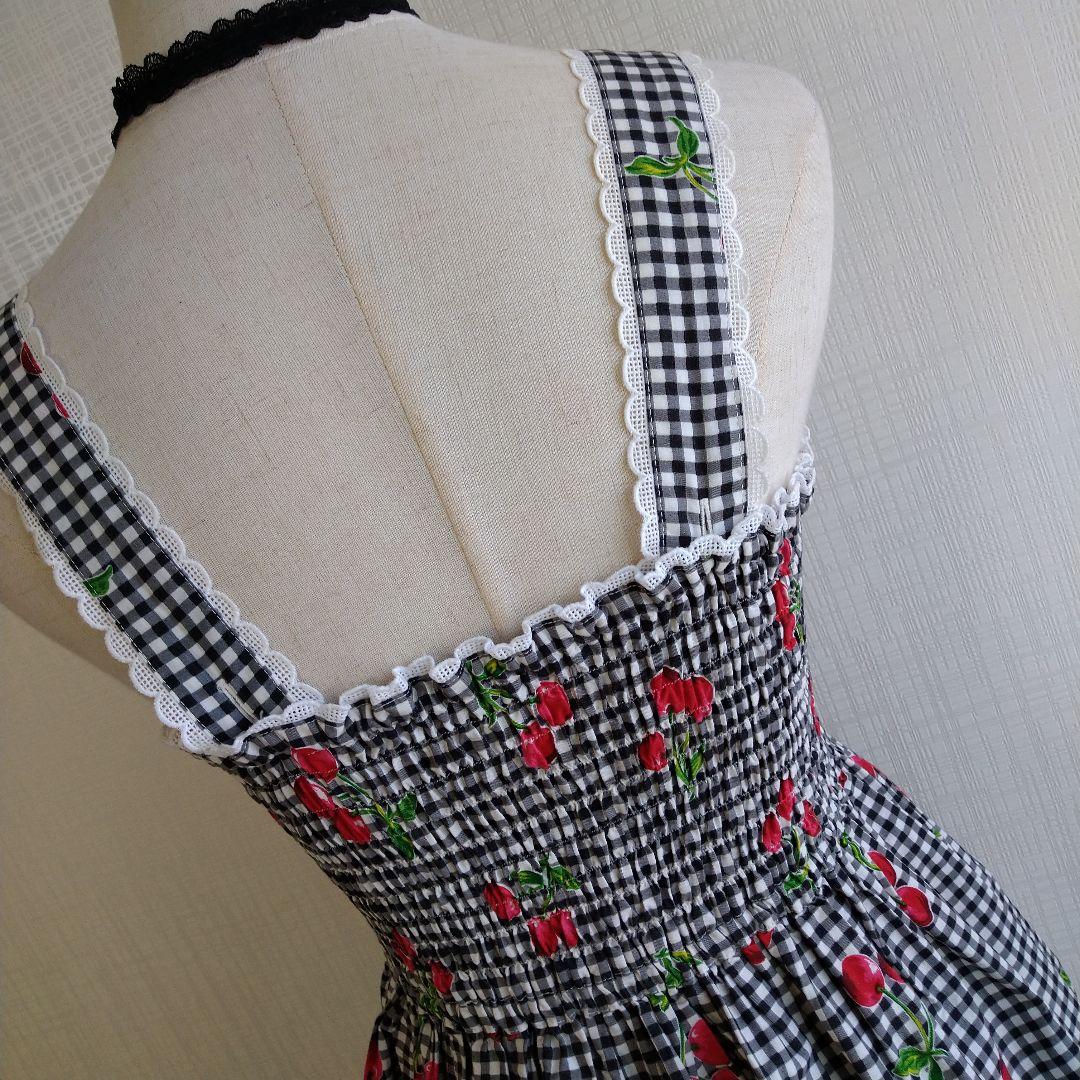 エミリーテンプル キャミソールワンピース さくらんぼ チェック 150