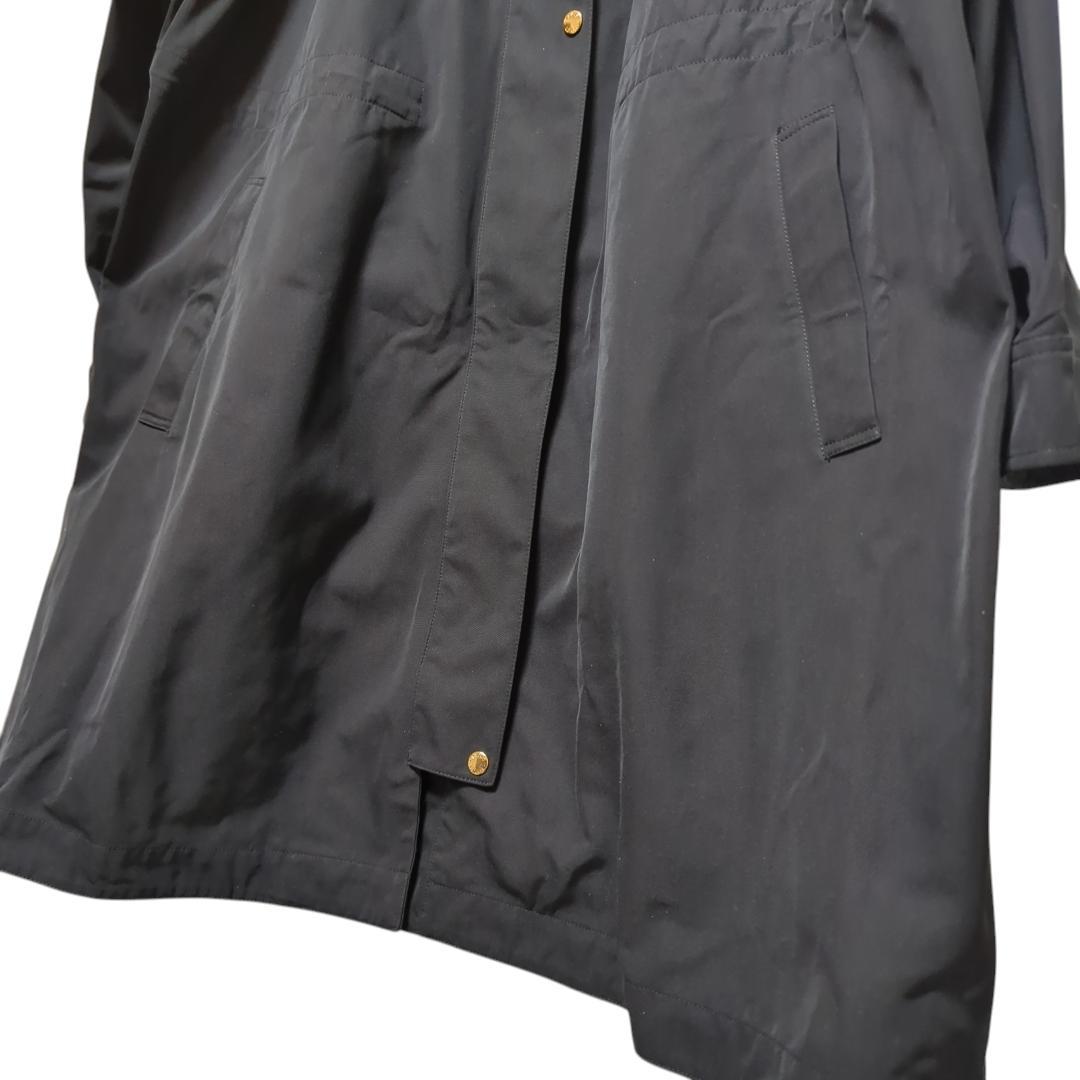 【未使用】23区 ライトツイル ノーカラーコート ブラック 撥水加工 46サイズ