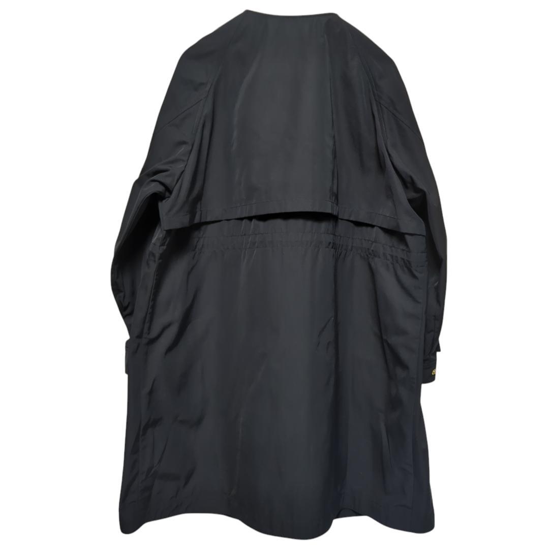 【未使用】23区 ライトツイル ノーカラーコート ブラック 撥水加工 46サイズ