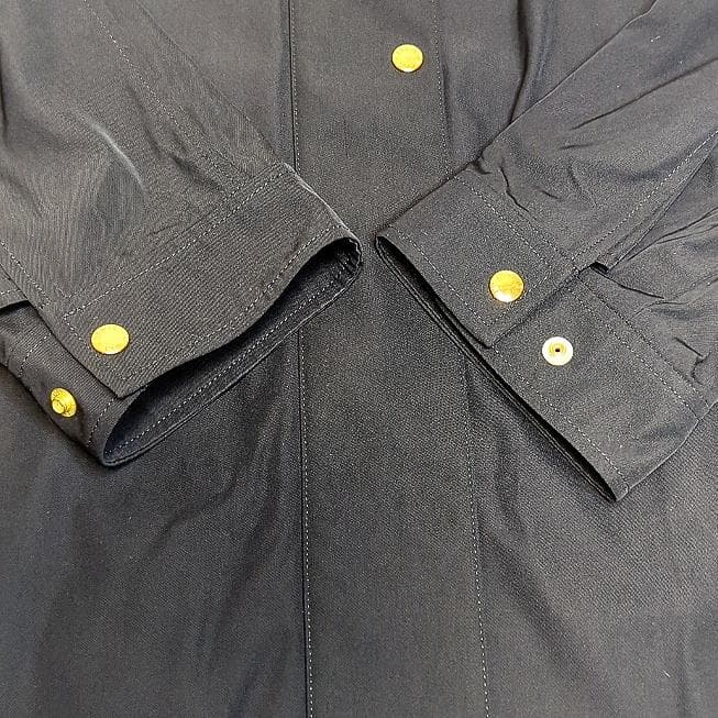 【未使用】23区 ライトツイル ノーカラーコート ブラック 撥水加工 46サイズ