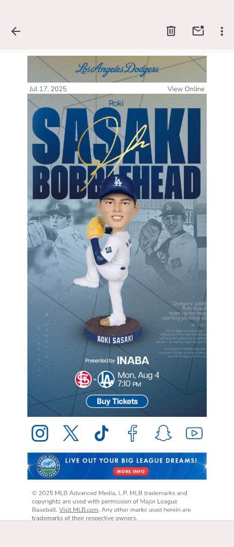 8/4球場限定配布　佐々木朗希 ボブルヘッド
