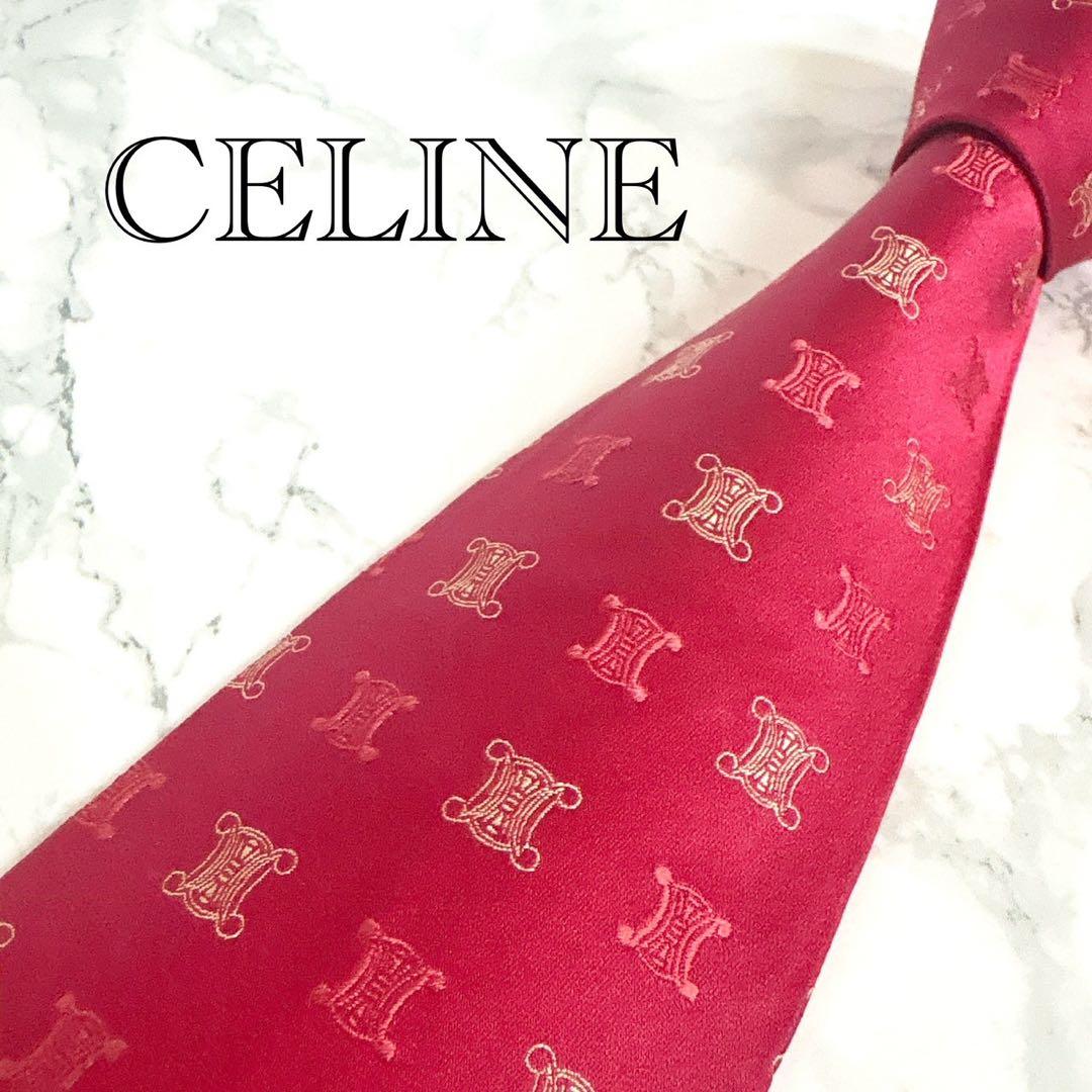 ✨ほぼ未使用✨CELINE ブランドの象徴　全面トリオンフロゴ仕様② ネクタイ