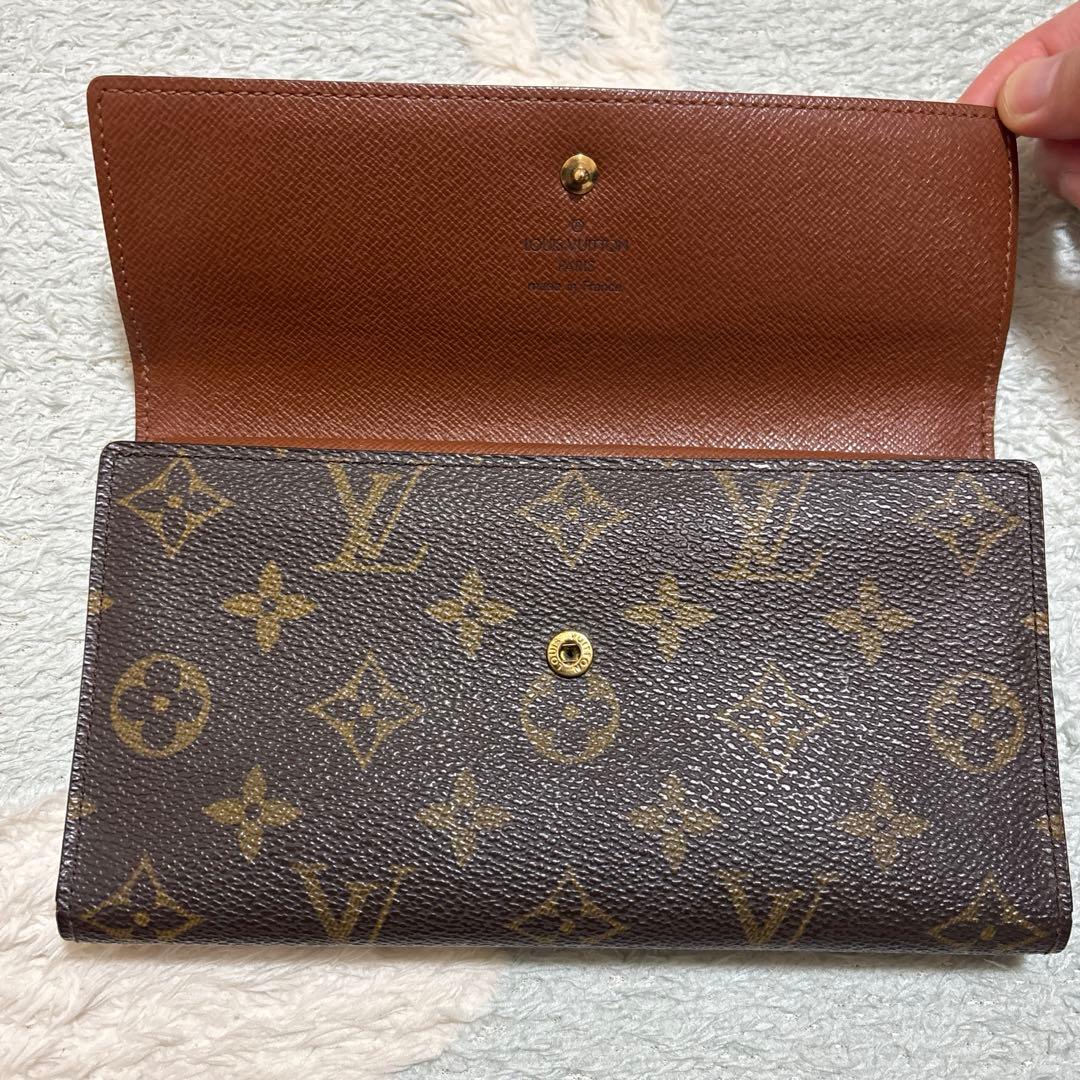 【美品】LOUIS VUITTON ルイヴィトン モノグラム 三つ折り長財布