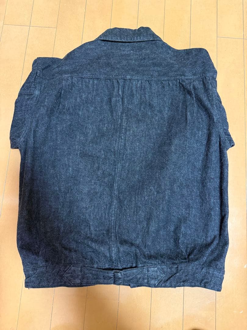 COMOLI ブラックデニムジャケット　1stタイプ　サイズ1 着画あり