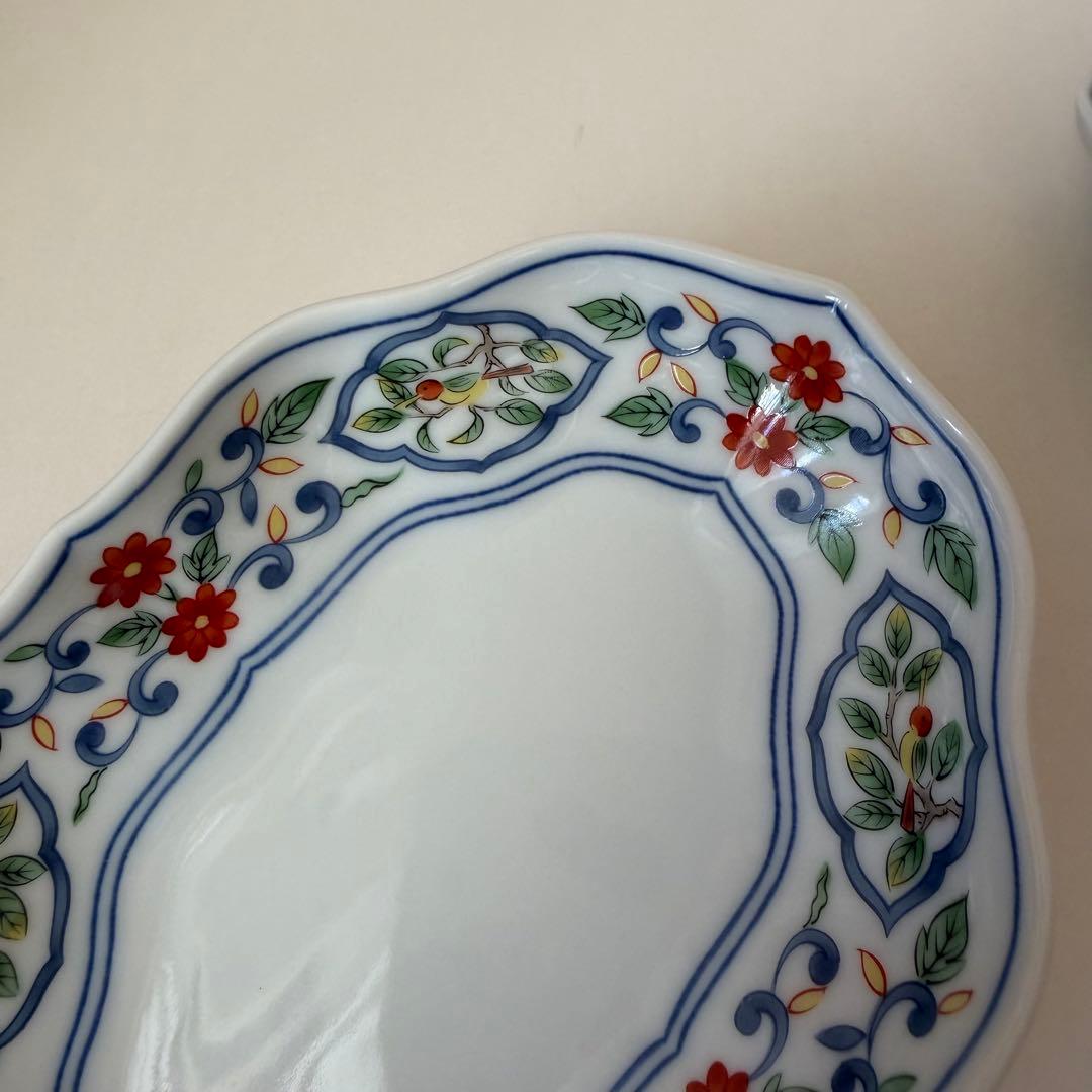 たち吉　橘吉　楕円皿揃　花数寄　５枚セット　銘々皿　桔梗皿　和食器