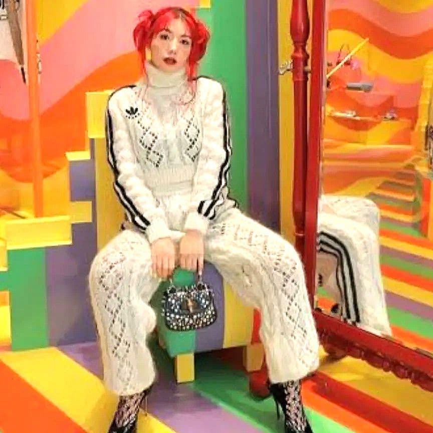 新品 GUCCI adidas モヘア ウール ニット パンツ