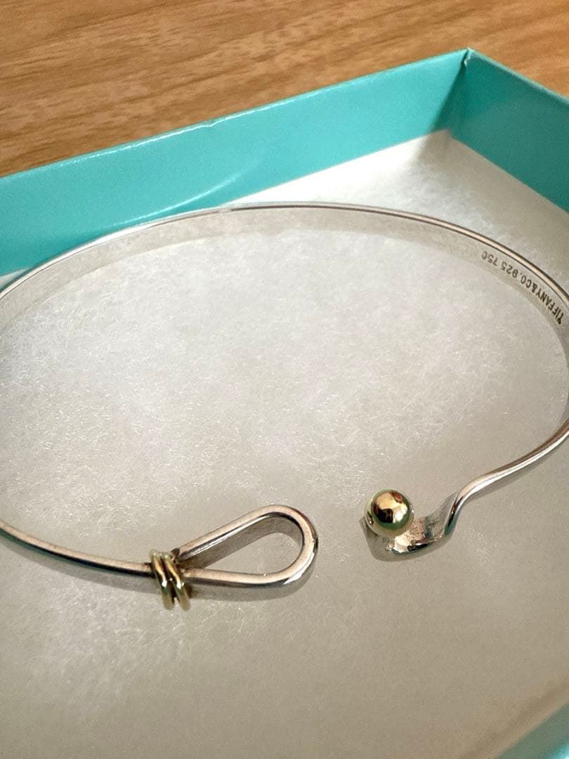 ティファニー TIFFANY フックアンドアイバ ングル シルバー ゴールド