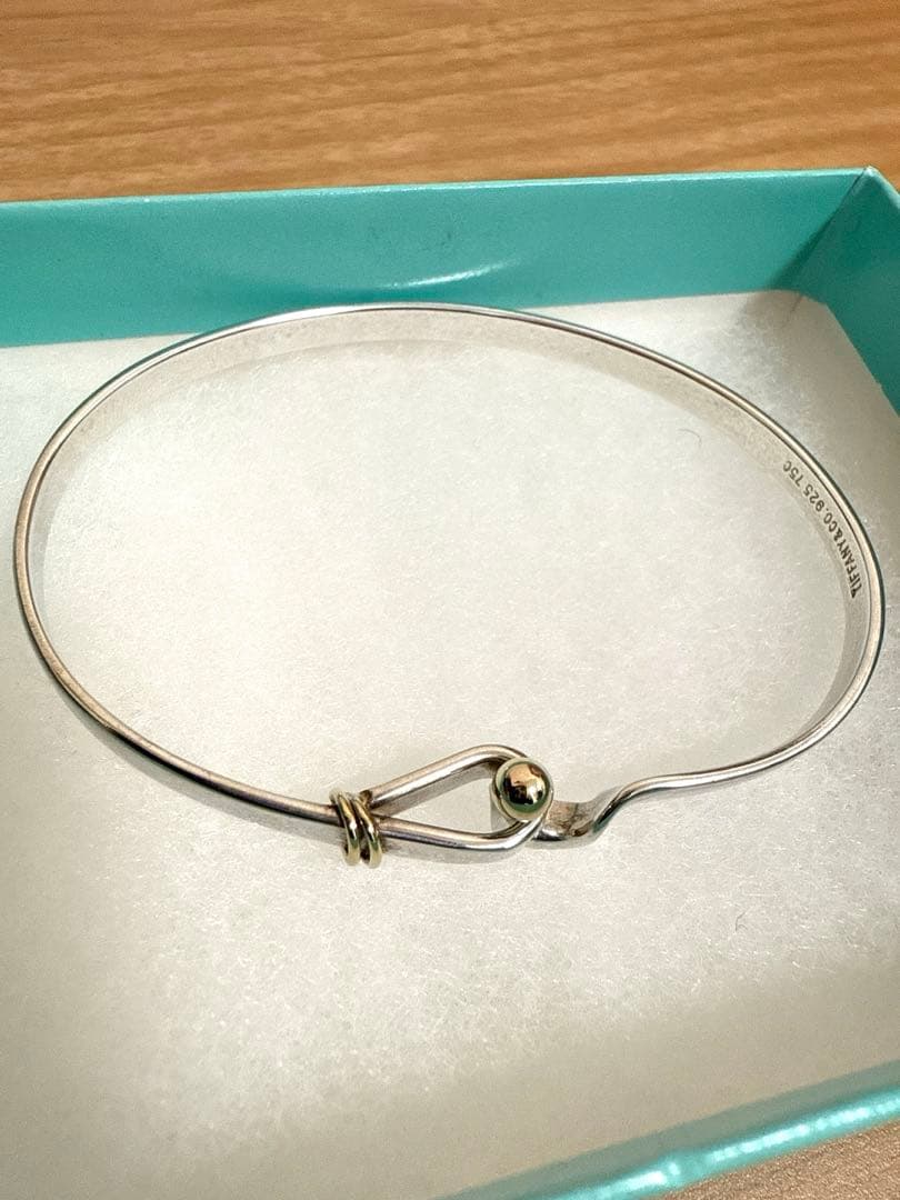 ティファニー TIFFANY フックアンドアイバ ングル シルバー ゴールド