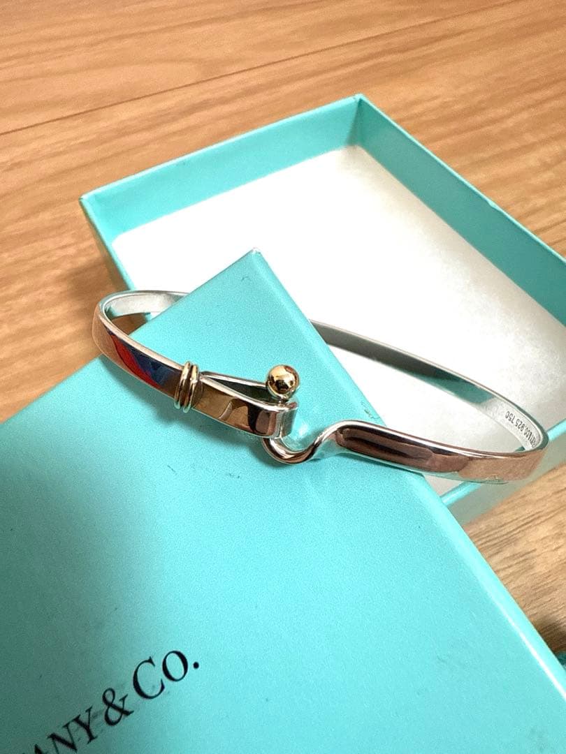 ティファニー TIFFANY フックアンドアイバ ングル シルバー ゴールド