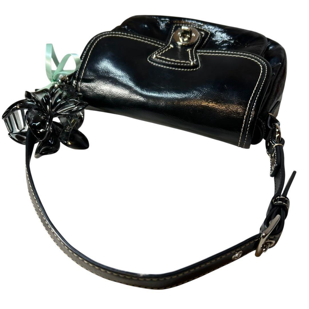 バッグ Coach Paten Leather Shoulder bag y2k BK
