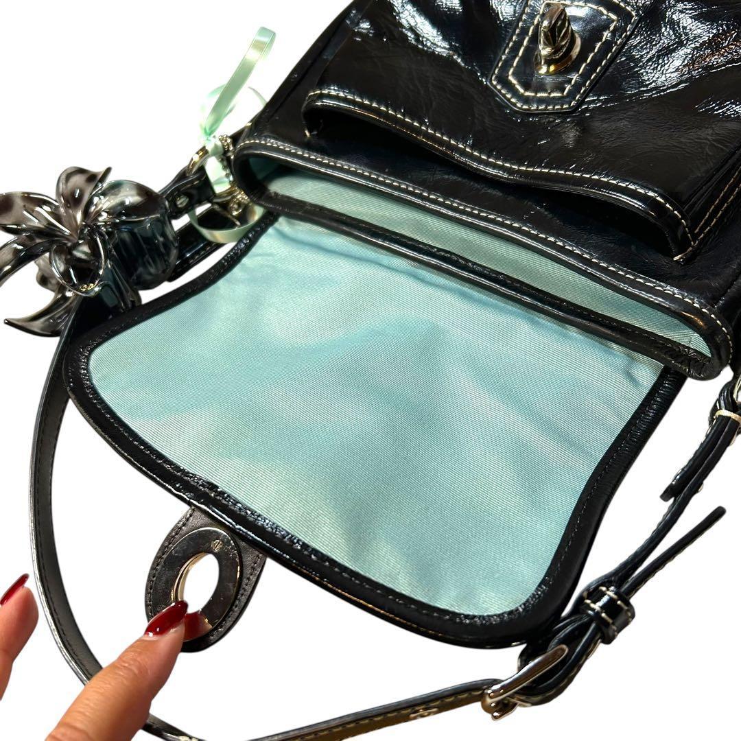バッグ Coach Paten Leather Shoulder bag y2k BK