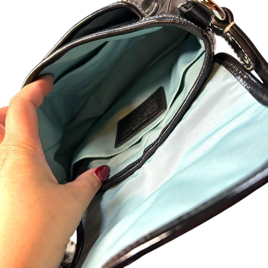 バッグ Coach Paten Leather Shoulder bag y2k BK