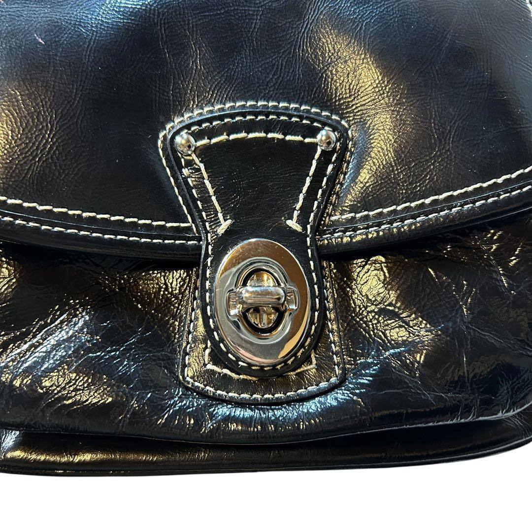 バッグ Coach Paten Leather Shoulder bag y2k BK