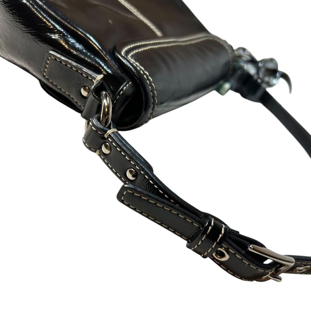 バッグ Coach Paten Leather Shoulder bag y2k BK