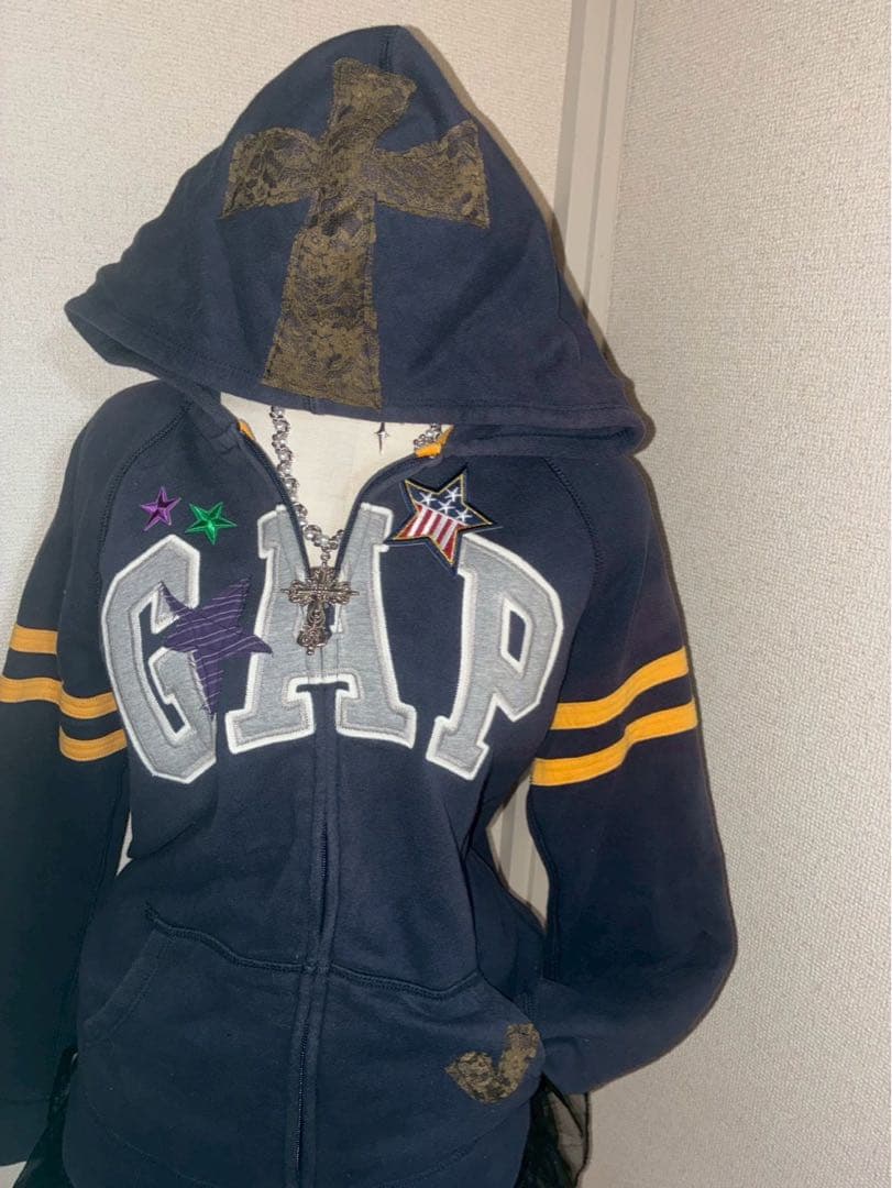 レア★y2k GAP 再構築 十字架 星 ワッペン平成ギャル フェアリーグランジ