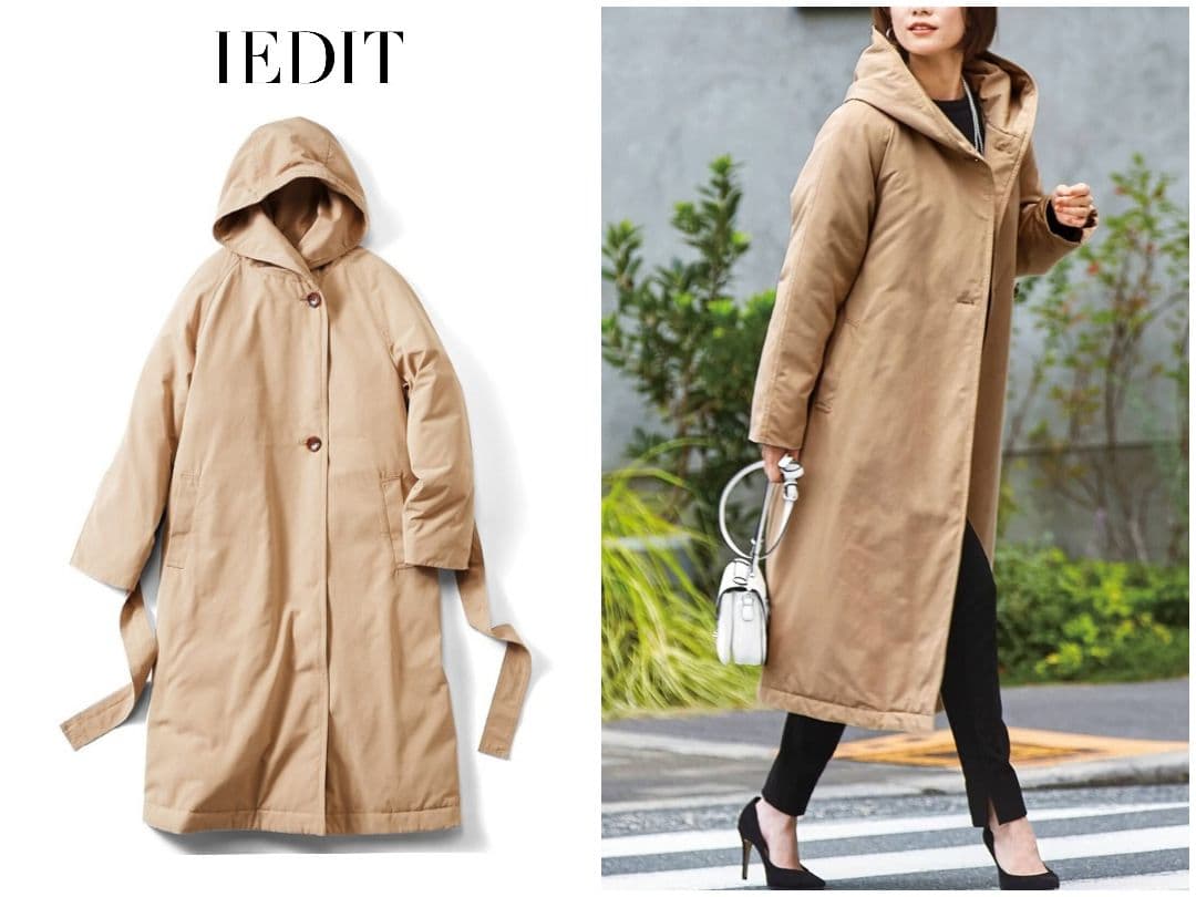 IEDIT 撥水（はっすい）素材がうれしい！すっきりロング丈ダウンコート L