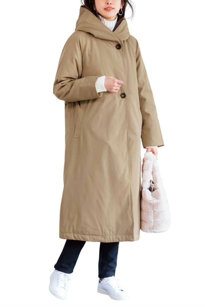 IEDIT 撥水（はっすい）素材がうれしい！すっきりロング丈ダウンコート L