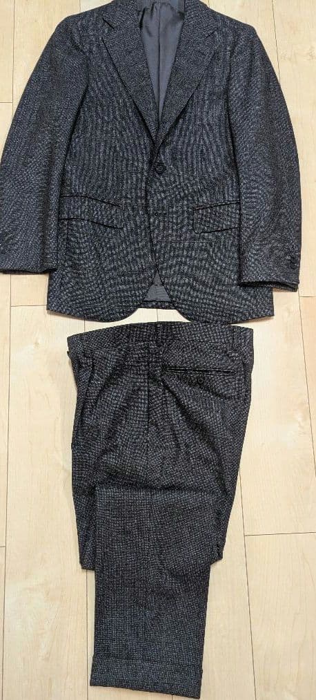 ハ*チ様 BEAMSF Canonico グレー ブロックチェックスーツ