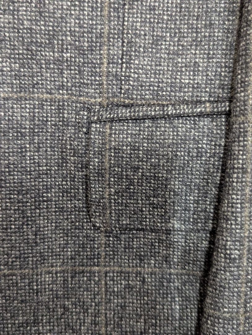 ハ*チ様 BEAMSF Canonico グレー ブロックチェックスーツ