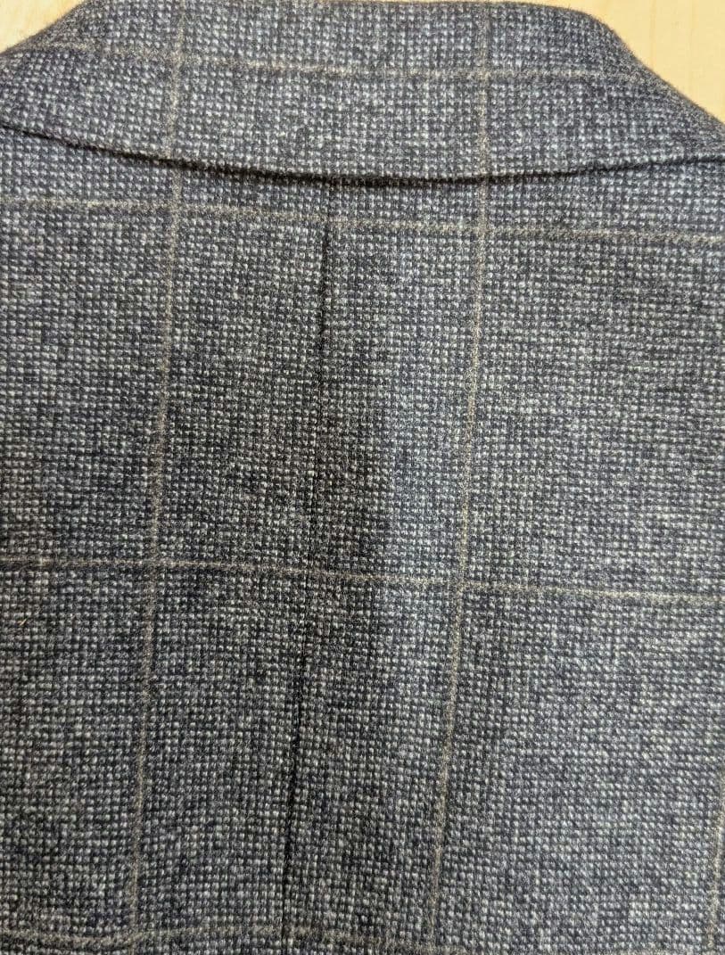 ハ*チ様 BEAMSF Canonico グレー ブロックチェックスーツ