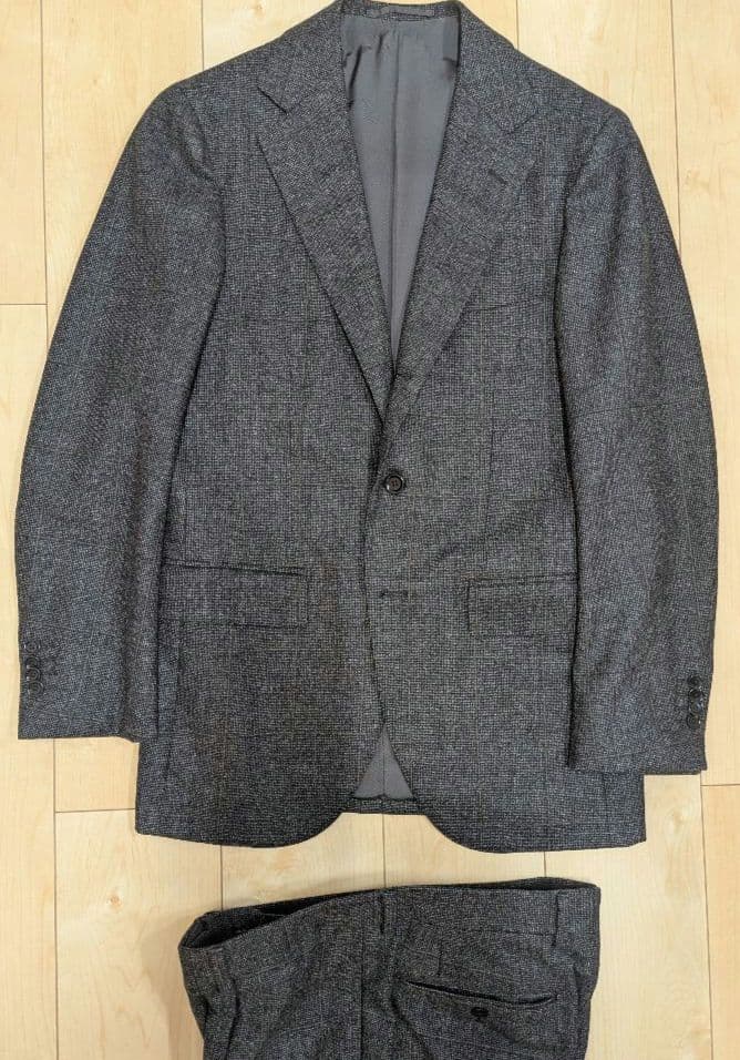 ハ*チ様 BEAMSF Canonico グレー ブロックチェックスーツ