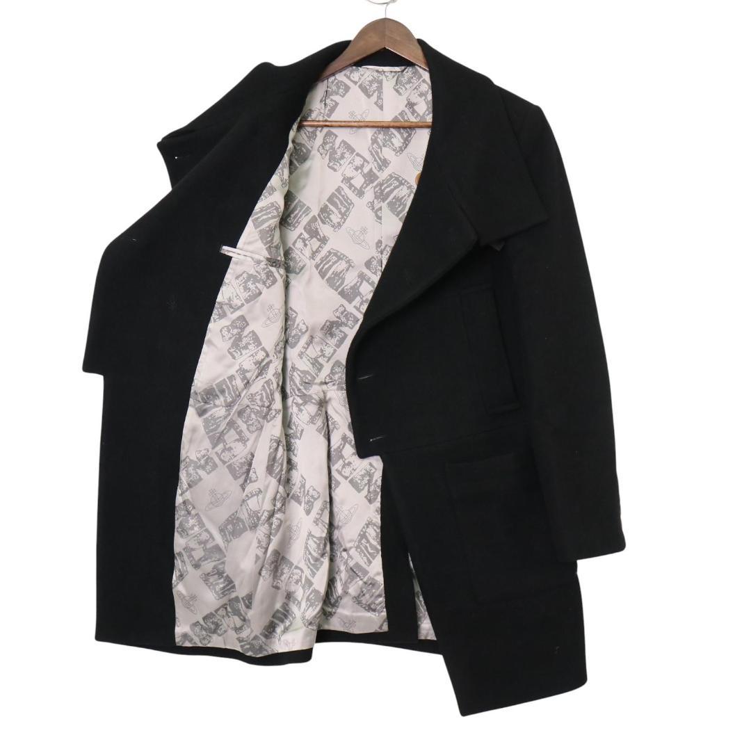 【美品✨】ヴィヴィアンウエストウッドマン ミントカラー ウールピーコート 黒46