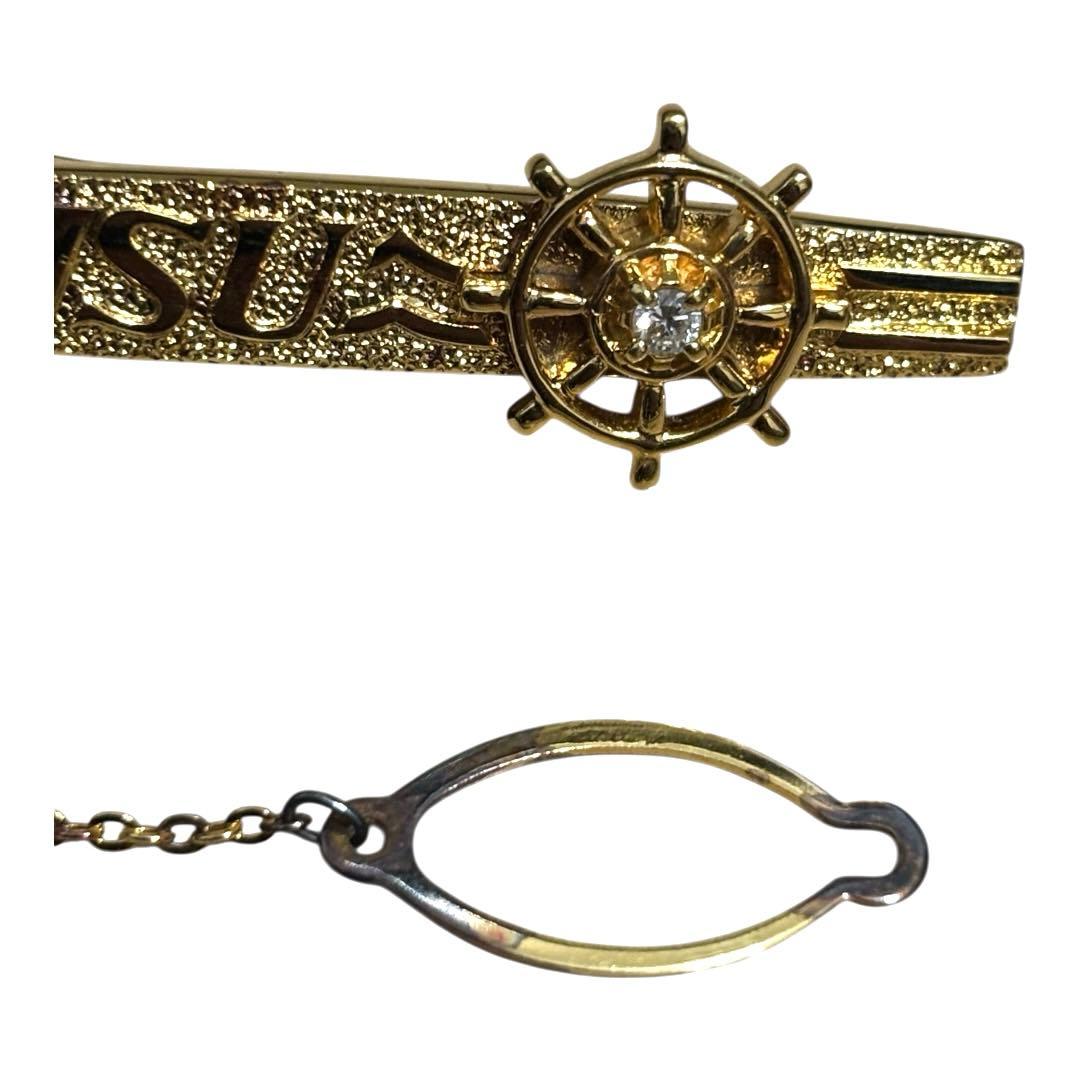 全日本海員組合特別功労賞　タイピン　バッジ　貴金属18金　シルバー　刻印品質表示