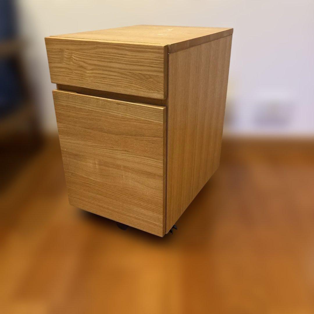 無印良品　無垢材デスクキャビネット　オーク材