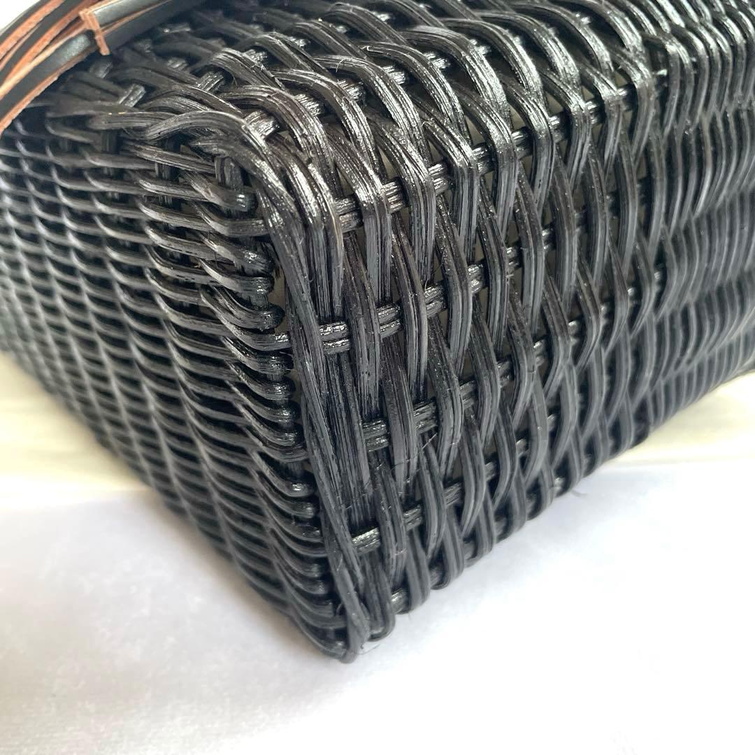 【新品・タグ付】CARVING TRIBES＊カービングバスケット＊牛革×籐＊黒