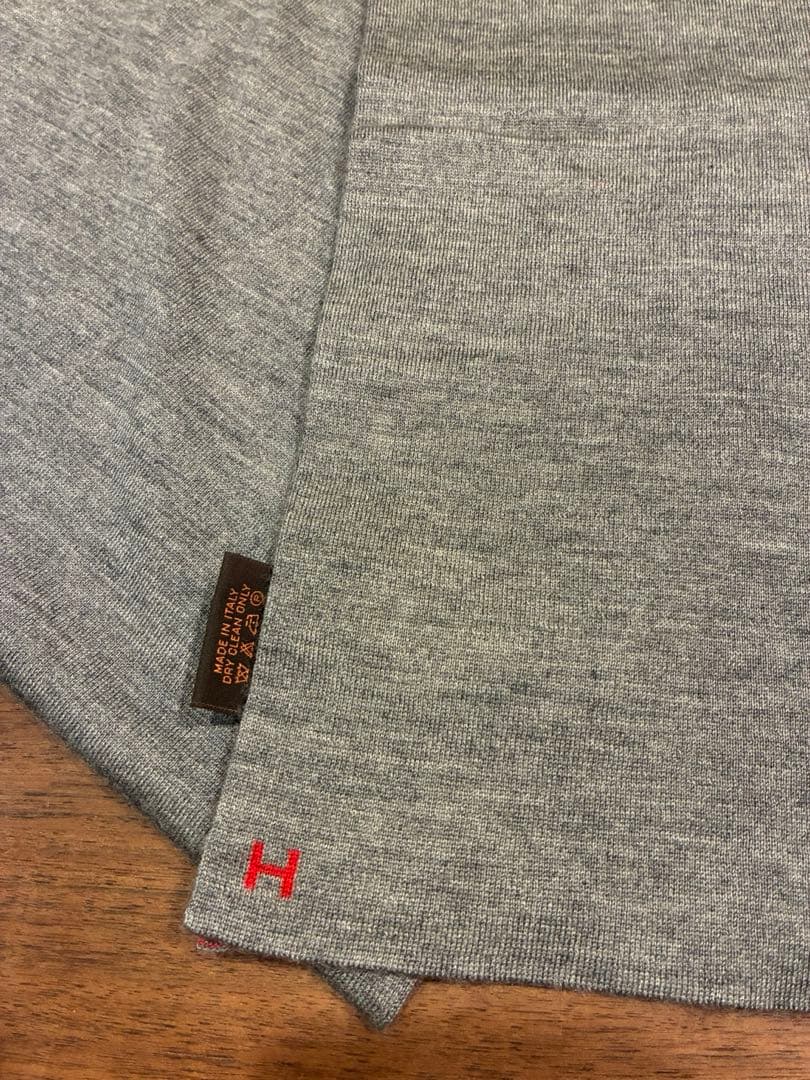 HERMES エルメス　カシミヤシルク　マフラー　バイカラー