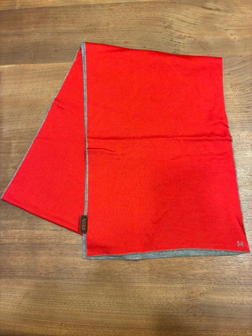 HERMES エルメス　カシミヤシルク　マフラー　バイカラー