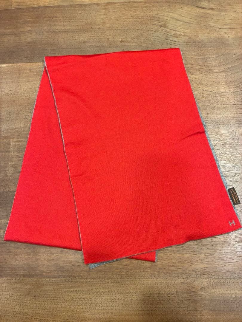 HERMES エルメス　カシミヤシルク　マフラー　バイカラー