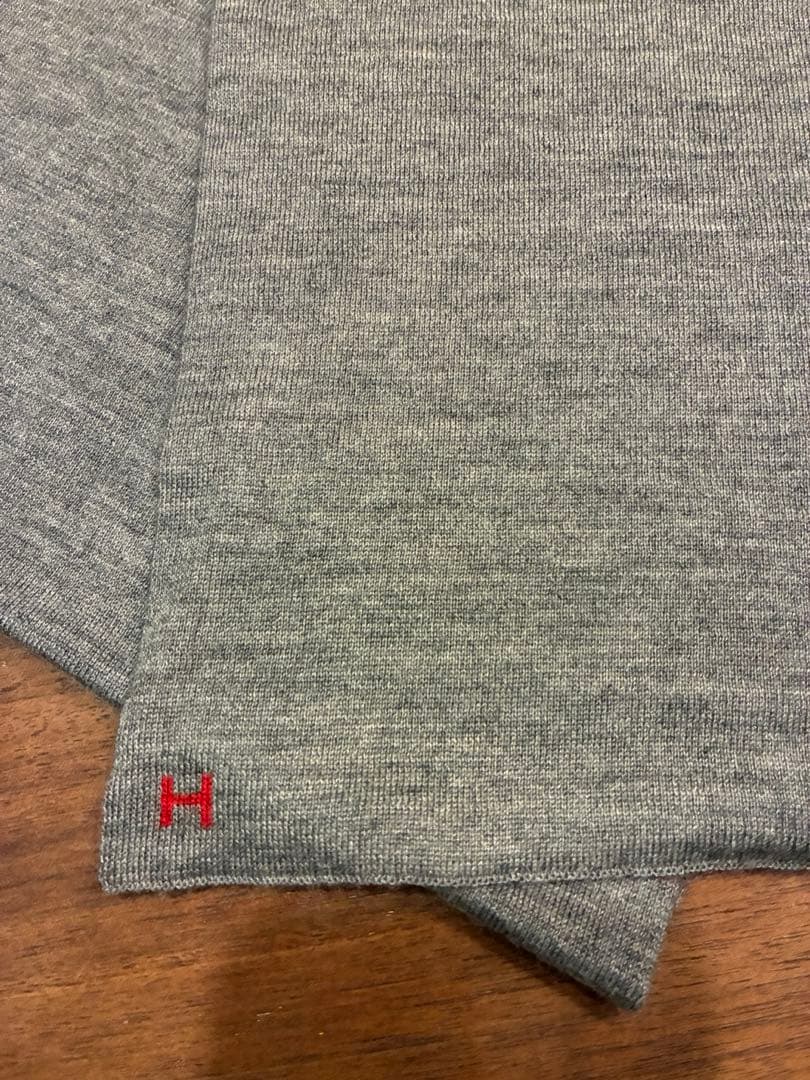 HERMES エルメス　カシミヤシルク　マフラー　バイカラー