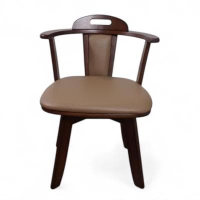 【新品訳あり】2脚セット 360度回転ダイニングチェアー(ダークブラウン)