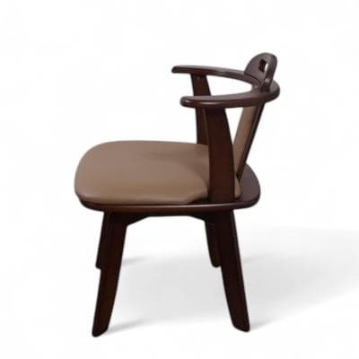 【新品訳あり】2脚セット 360度回転ダイニングチェアー(ダークブラウン)