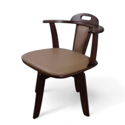 【新品訳あり】2脚セット 360度回転ダイニングチェアー(ダークブラウン)